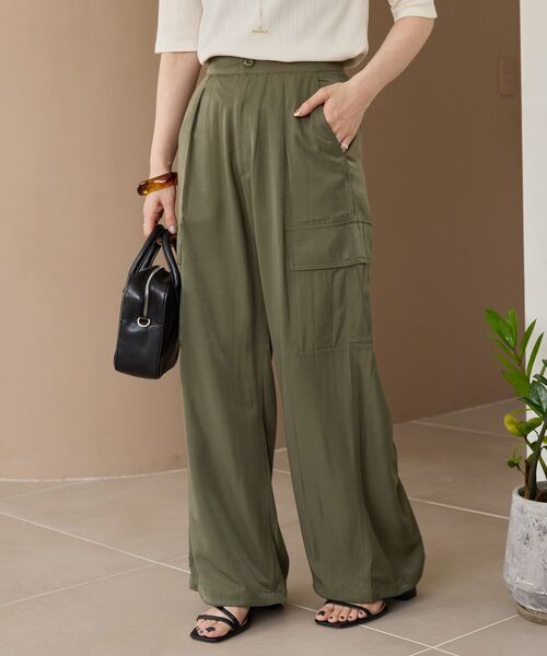 「AMERICAN HOLIC」 チノパンツ L グレイッシュベージュ レディース_画像2