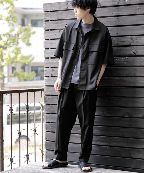 「ADMIX/ATELIER SAB MEN」 半袖シャツ 50 チャコールグレー メンズ_画像3