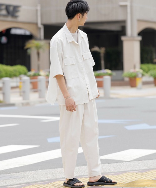 「ADMIX/ATELIER SAB MEN」 半袖シャツ 50 チャコールグレー メンズ_画像7