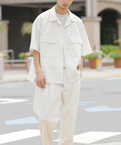 「ADMIX/ATELIER SAB MEN」 半袖シャツ 50 チャコールグレー メンズ_画像9