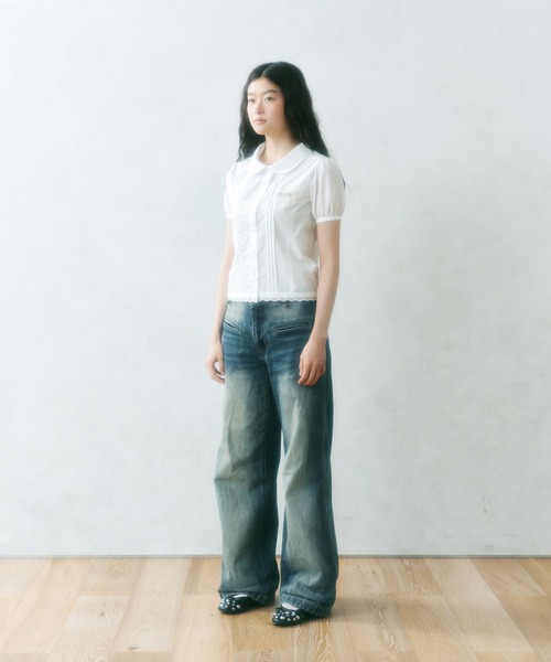 「FCMM」 半袖ブラウス SMALL オフホワイト レディース_画像3