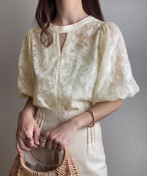 「FILLOU」 半袖ブラウス X-LARGE クリーム レディース_画像2