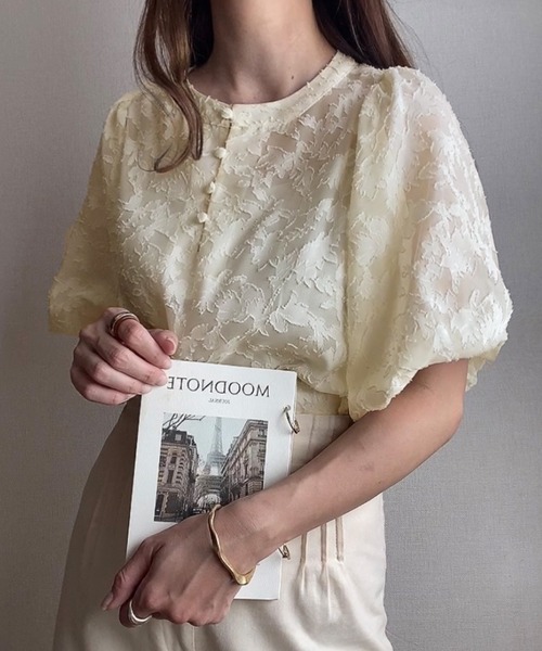 「FILLOU」 半袖ブラウス X-LARGE クリーム レディース_画像3