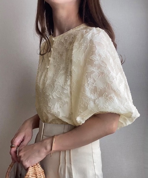 「FILLOU」 半袖ブラウス X-LARGE クリーム レディース_画像4