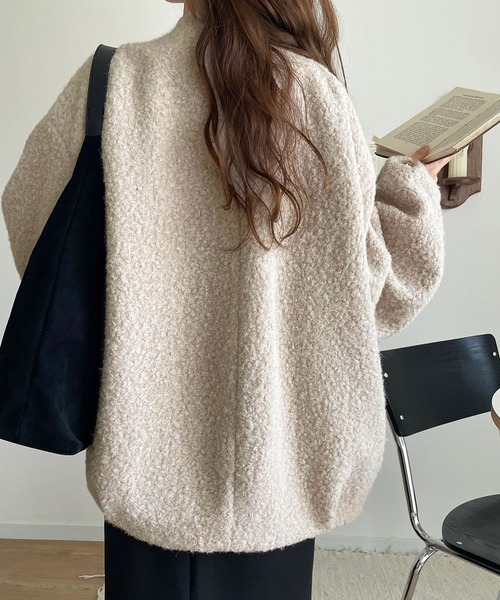 「classicalelf」 ノーカラーコート LARGE アイボリー レディース_画像5