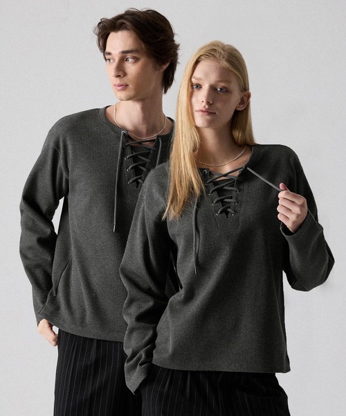 CLEL（クレイル） tシャツ 「CLEL」Functionary Thermal Lace-Up T