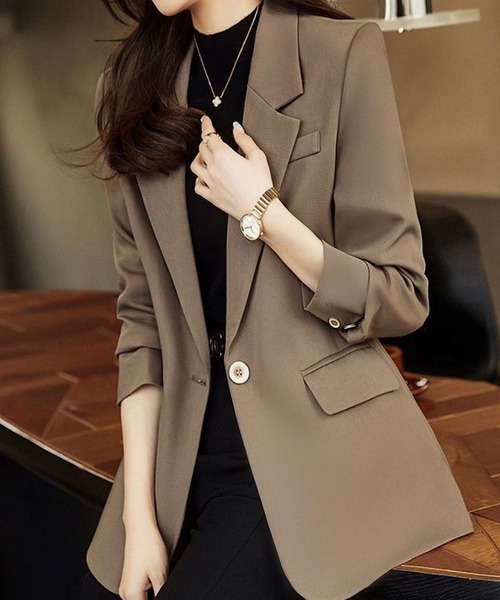 「VIBGYOR」 テーラードジャケット M ブラウン レディース_画像5