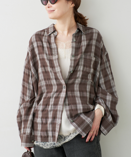 美品✨ドゥーズィエムクラス　DeuxiemeClasse シャツ　ゆったり　茶 Deuxieme Classe（ドゥーズィエムクラス） ブラウス シャツ Deveaux