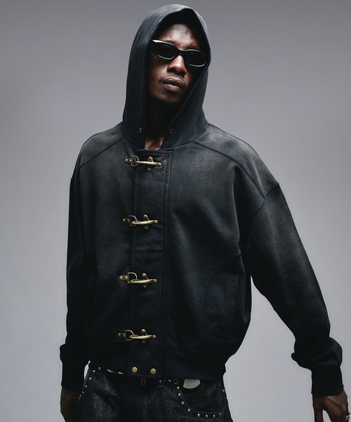 ANDER HUNK ジップアップパーカー SMALL ブラック メンズ : ZOZOTOWN