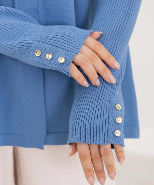 「alotta」 ニットカーディガン M スミクロ レディース_画像2