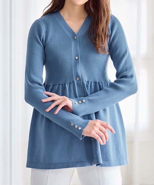 「alotta」 ニットカーディガン M スミクロ レディース_画像7