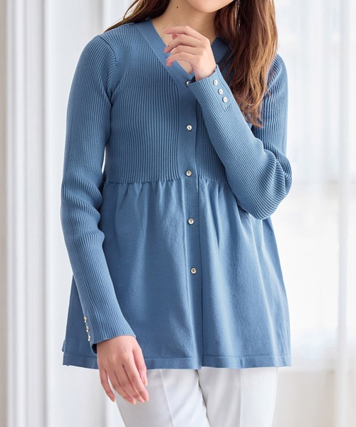 「alotta」 ニットカーディガン M スミクロ レディース_画像9