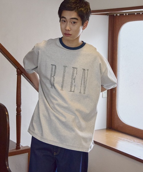 niko and…（ニコアンド） tシャツ プレーティングロゴTシャツ メンズ