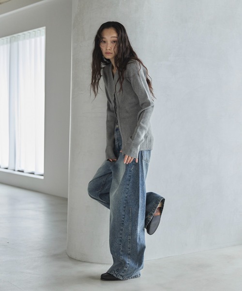 「feepur」 ニットカーディガン MEDIUM ブラック レディース_画像6