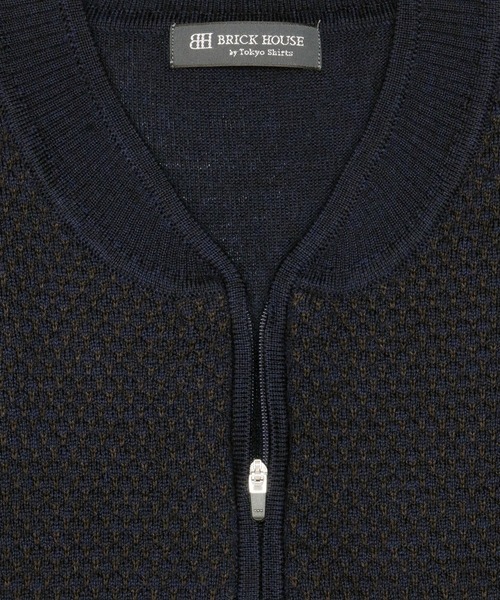 「TOKYO SHIRTS」 ノースリーブニット M ダークグレー メンズ_画像3