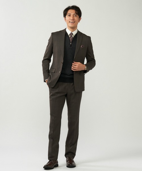 「TOKYO SHIRTS」 ノースリーブニット M ダークグレー メンズ_画像7
