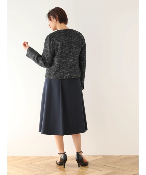 「ef-de」 ノーカラージャケット M オフホワイト レディース_画像7