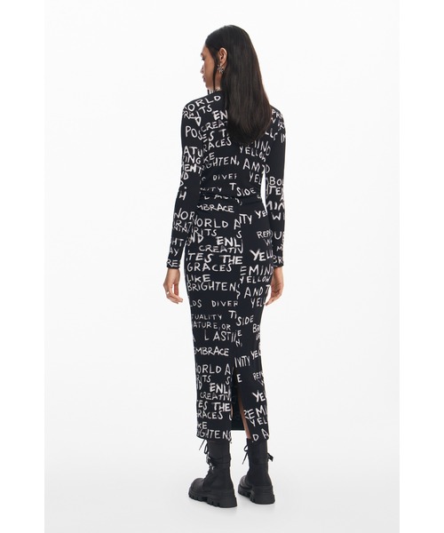 「Desigual」 長袖ワンピース L ブラック レディース_画像5