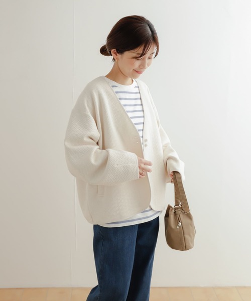 「URBAN RESEARCH DOORS」 ノーカラージャケット MEDIUM アイボリー レディース_画像8