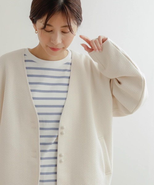 「URBAN RESEARCH DOORS」 ノーカラージャケット MEDIUM アイボリー レディース_画像9