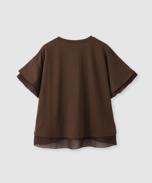 NAVY tシャツ 半袖 SARARI 接触冷感 UVカット シフォンドッキング