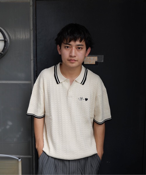 Kaoyorinakami ポロシャツ 半袖 kaoyorinakami ポロシャツ 半袖 knit polo/ カオヨリナカミニット