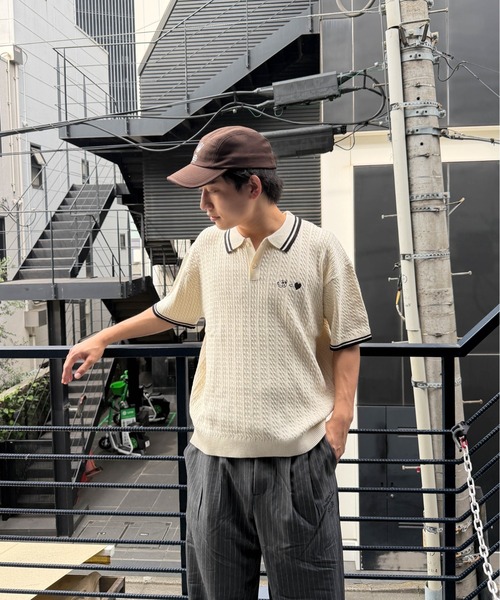 kaoyorinakami ポロシャツ 半袖 knit polo/ カオヨリナカミニット