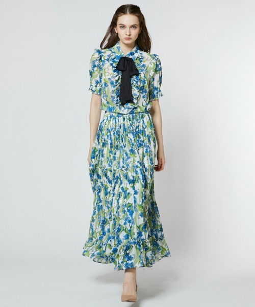 Sov. ロング スカート フラワーシフォンスカート : ZOZOTOWN Yahoo!店