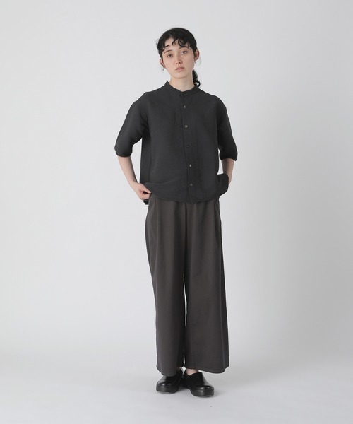 Plantation（プランテーション） 半袖ブラウス M size ライトブルー 