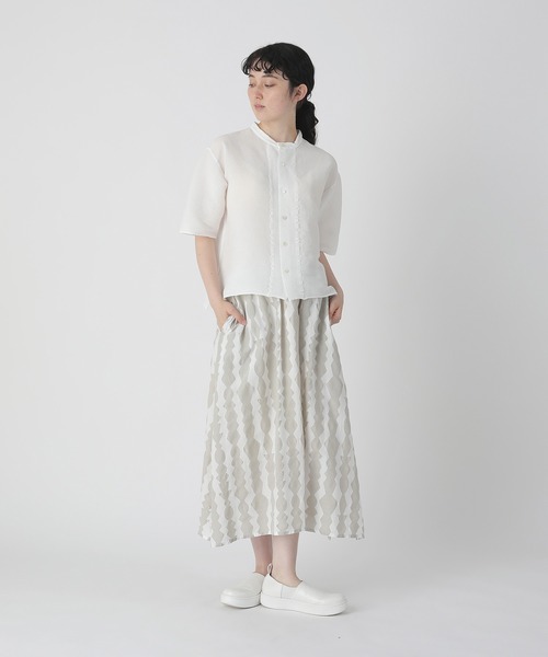 Plantation（プランテーション） 半袖ブラウス M size ライトブルー 