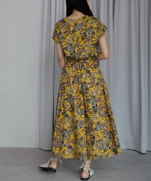 「PREFERIR」 半袖ワンピース LARGE イエロー レディース_画像6