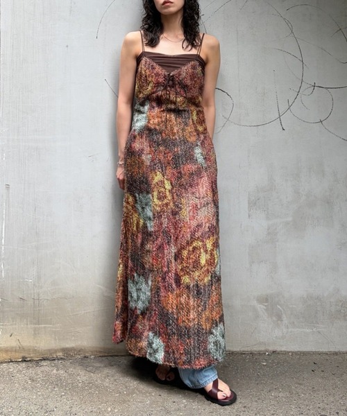 ドレス WOVEN PATTERN FLOWER DRESS