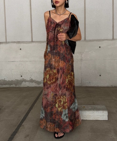 ドレス WOVEN PATTERN FLOWER DRESS