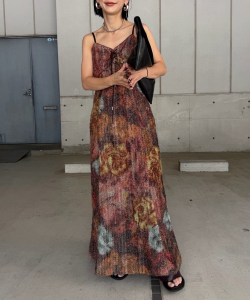 ドレス WOVEN PATTERN FLOWER DRESS