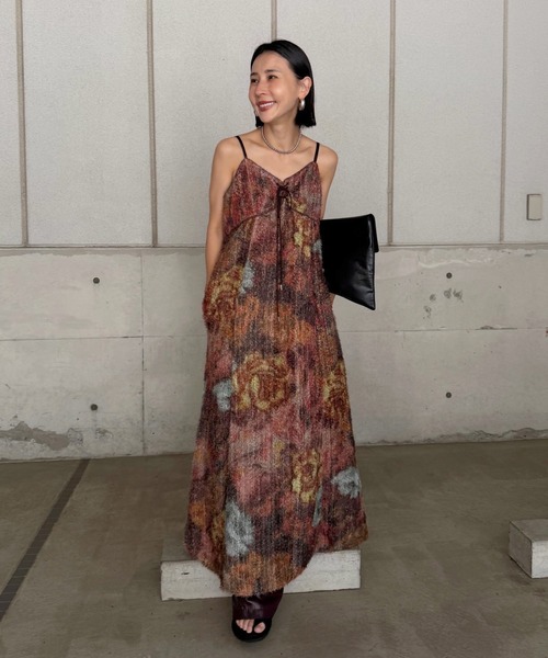 ドレス WOVEN PATTERN FLOWER DRESS