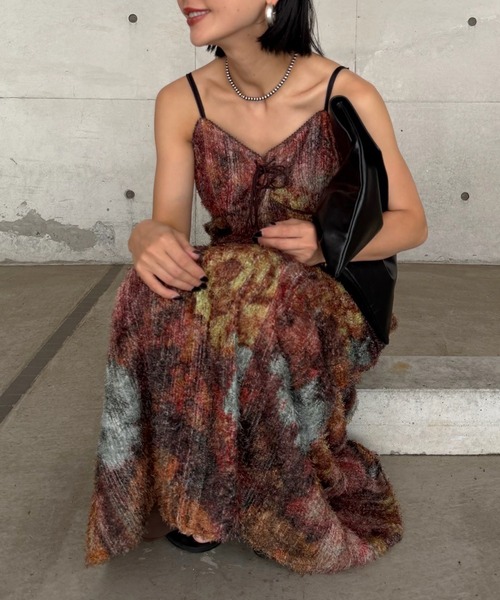 ドレス WOVEN PATTERN FLOWER DRESS