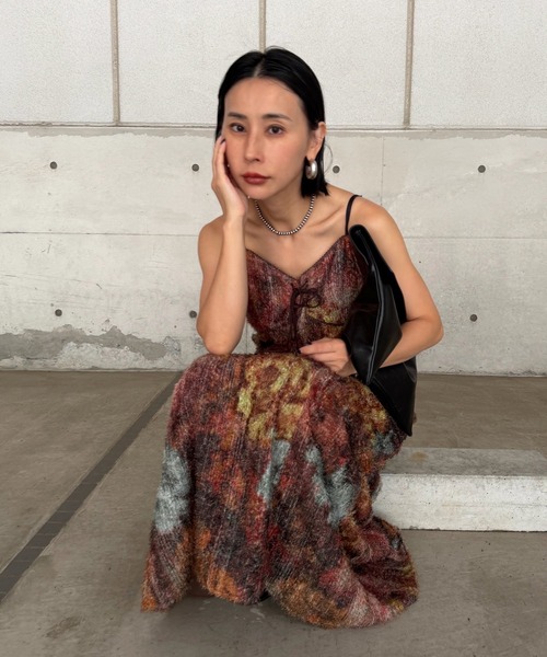ドレス WOVEN PATTERN FLOWER DRESS