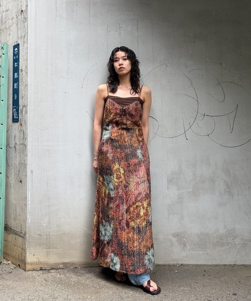 ドレス WOVEN PATTERN FLOWER DRESS