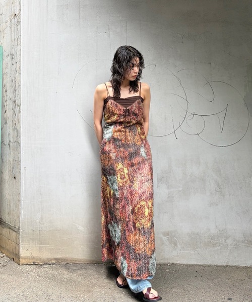 ドレス WOVEN PATTERN FLOWER DRESS