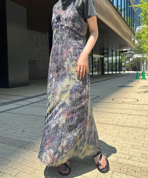 ドレス WOVEN PATTERN FLOWER DRESS