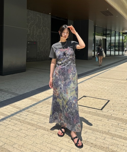 ドレス WOVEN PATTERN FLOWER DRESS