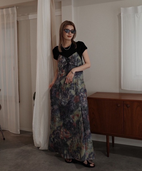 ドレス WOVEN PATTERN FLOWER DRESS