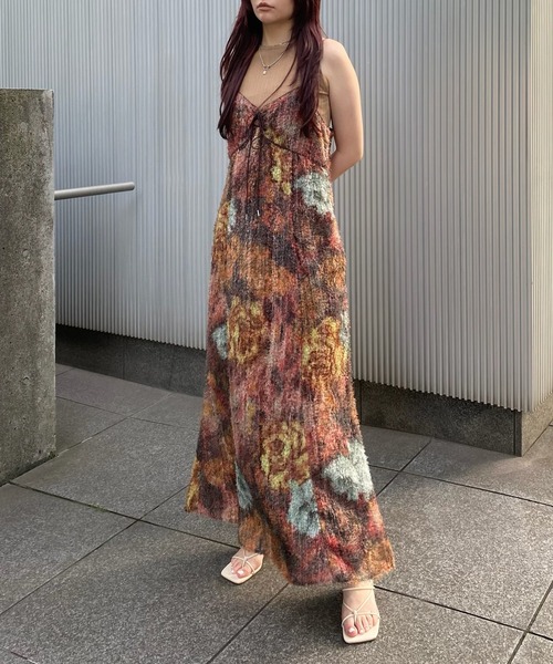 ドレス WOVEN PATTERN FLOWER DRESS