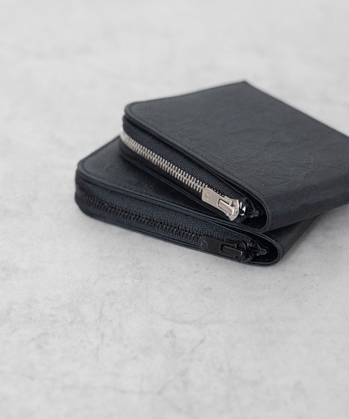 SENTI（センティ） ミニ 財布 Dyneema Leather BIFOLD ZIP WALLET 超