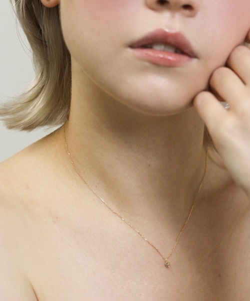 cui-cui ネックレス 一石 シャンパンダイヤモンド 0.15ct | K18 