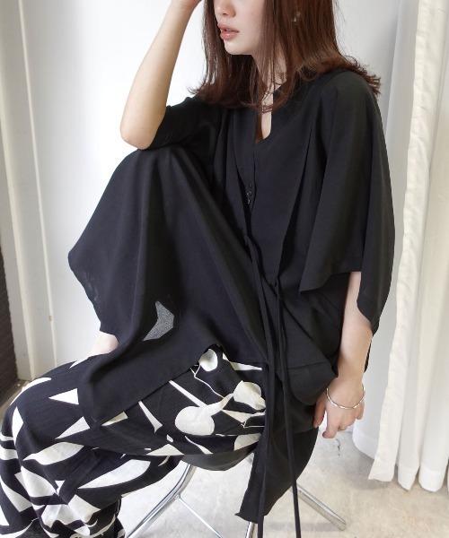 CORNERS（コーナーズ） シャツワンピース スラブジョーゼットカフタン