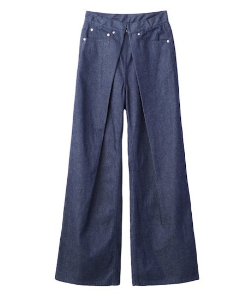 ジーンズ デニム デニムパンツ RIGID DENIM WIDE PANTS (SHORT LENGTH) レディースの画像