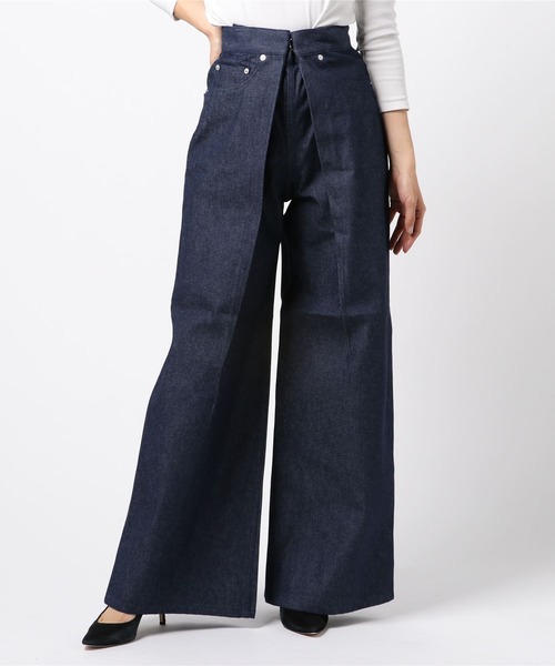 ジーンズ デニム デニムパンツ RIGID DENIM WIDE PANTS (SHORT LENGTH) レディースの画像