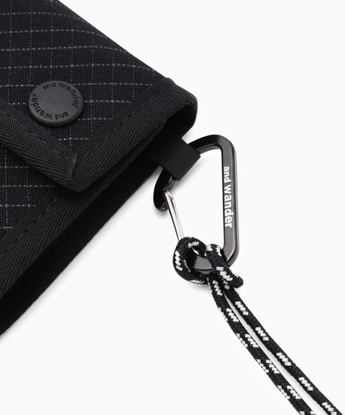新品 未使用 アンドワンダー リフレクティブ リップ ウォレット ブラック and wander 財布 wander/アンドワンダー reflective rip wallet