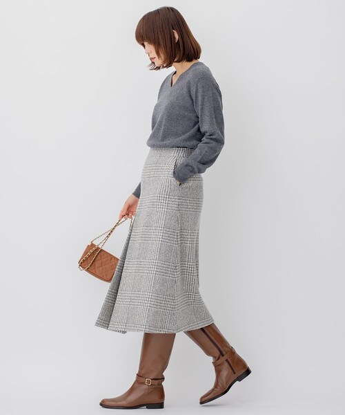 23区（ニジュウサンク） スカート ツイードチェック フロントタックA